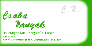 csaba manyak business card